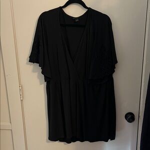 Torrid Black Dress with Velvet Trim